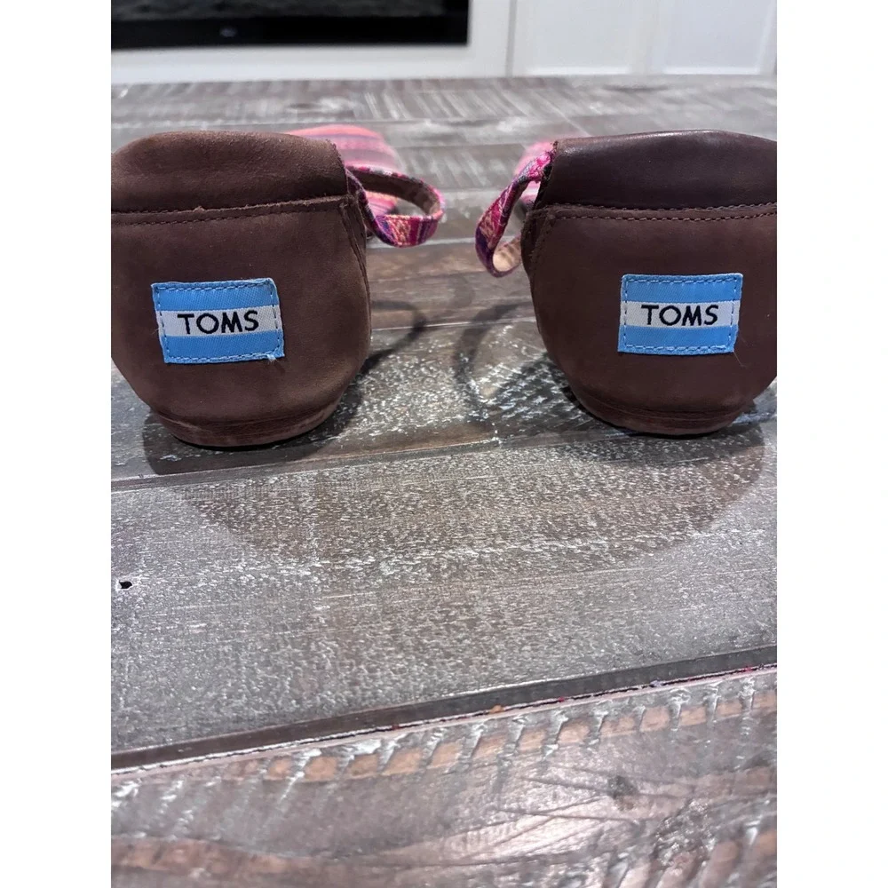 TOMS Women's Ankle Strap Sandals Size 8 Multi Color Fabric Casual‎ Shoes - Picture 5 of 6